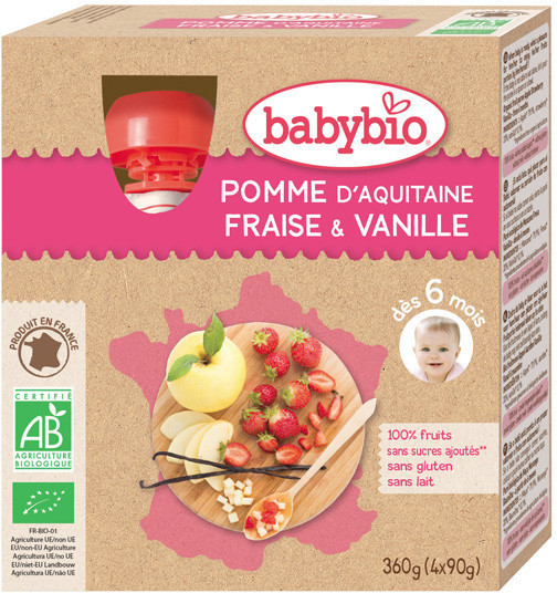 Babybio - Compote pot bio de pomme d'Aquitaine et abricot d