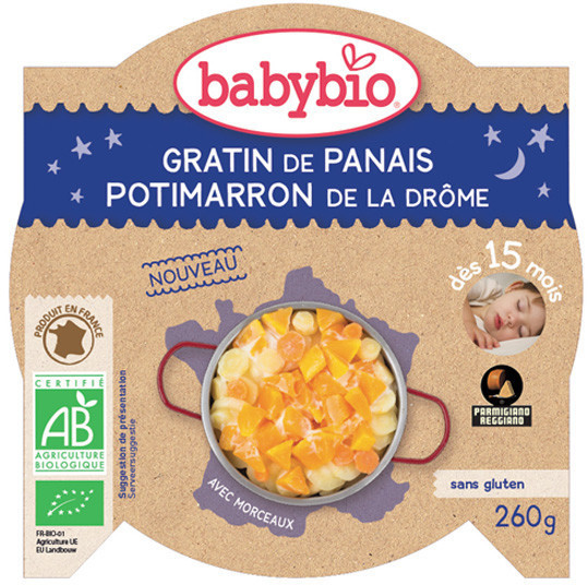 Babybio Menus du soir - gratin de panais & potimarron de Provence (260 g)