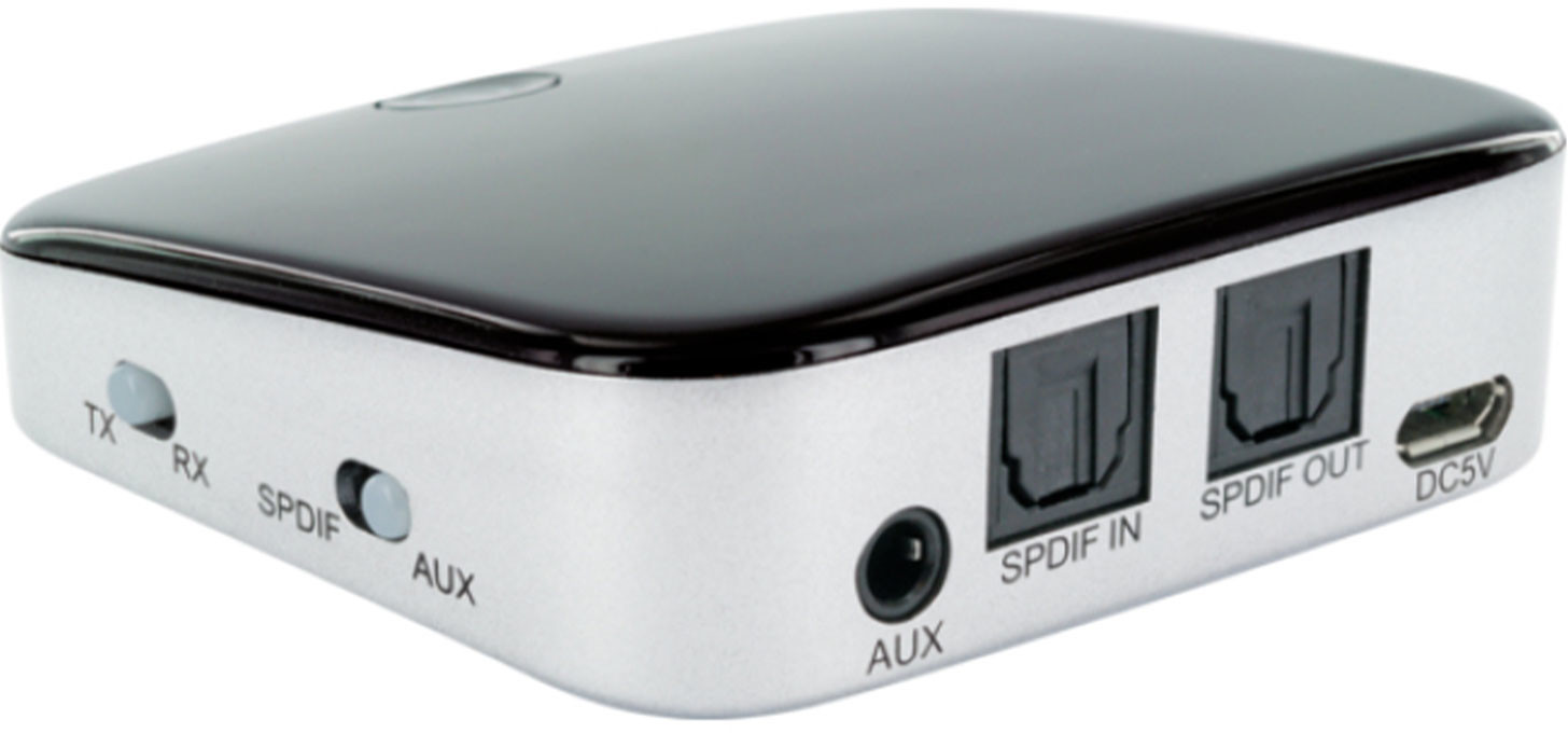 FeinTech ABT00101 Audio Sender & Empfänger Bluetooth Hi-Fi-Adapter zu  3,5-mm-Klinke, Toslink, integrierter Akku, aptX Low Latency
