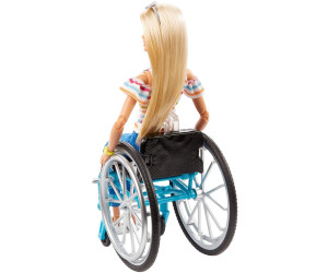 Barbie Fashionistas poupée mannequin #132 blonde en fauteuil roulant, avec  haut rayé, jeans et baskets blanches, jouet pour enfant, GGL22 : :  Jeux et Jouets