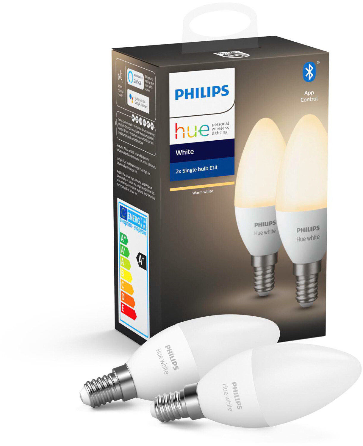 Philips Lighting Hue Jeu de 2 ampoules LED 871951430221100 CEE 2021: G (A -  G) Hue White E14 Kerze Doppelpack Filament 2 - Conrad Electronic France