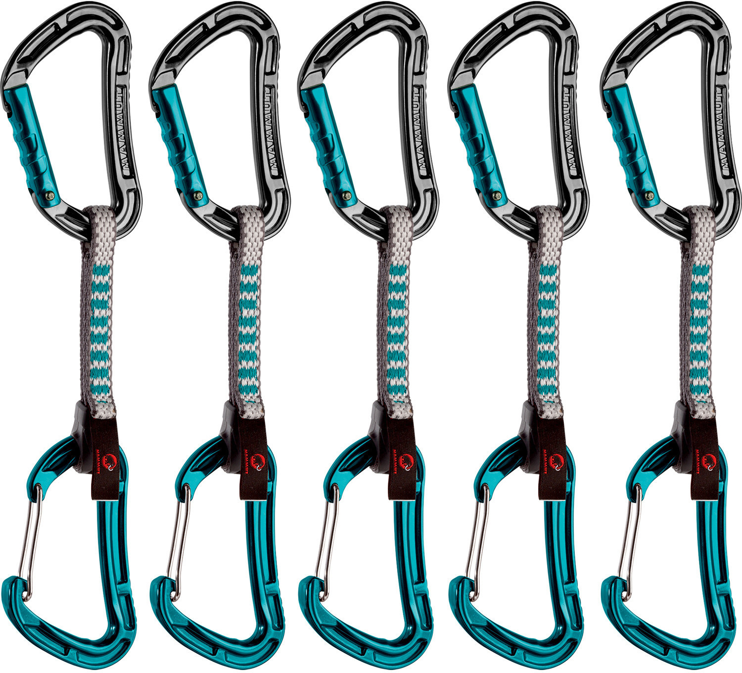 Mammut 5er Pack Bionic Express Sets Straight Gate/Wire Gate basalt-aqua 10 cm