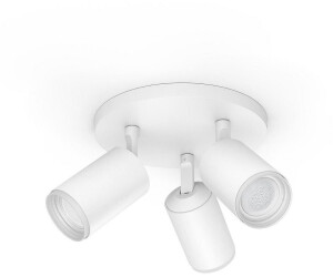 Philips Hue White & Color Ambiance Spot Fugato x3 rond Blanc Compatible Bluetooth Fonctionne avec Alexa