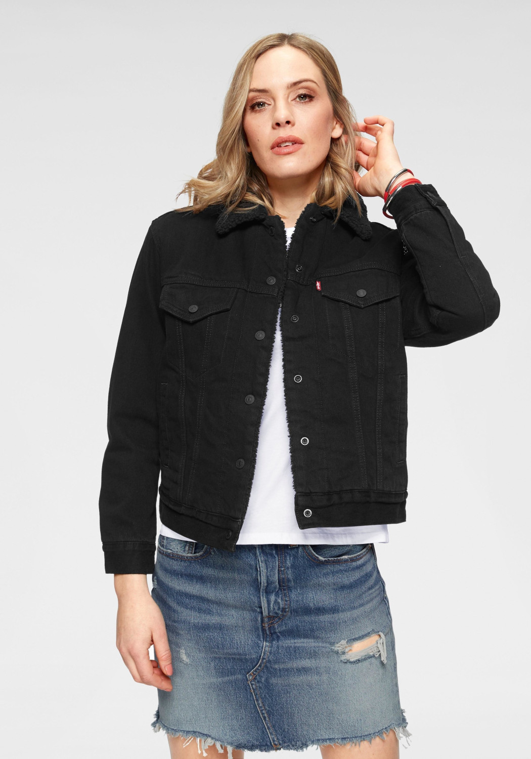 Buy Levi s Women Original Sherpa Trucker forever black 36137 0015