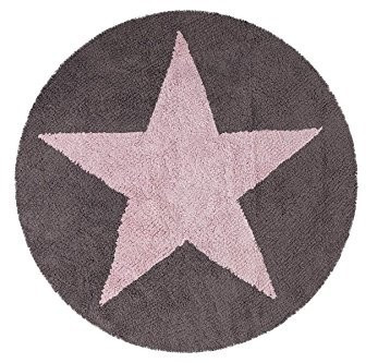 Lorena Canals Rug Round Star Ø 140cm Pink/Dark Grey (C-SR-PDG)