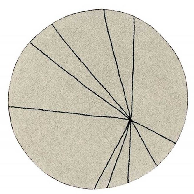 Lorena Canals Rug Round Trace Ø 160cm Natural/Black (C-TRACE-BEIGE)