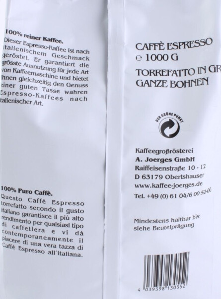Joerges Espresso Delicato ganze Bohnen (1kg), Bild 5