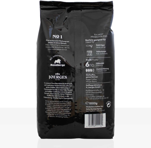 Joerges Espresso Gorilla Crema No.1 Bohnen, Bild 2