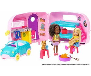 Barbie FXG90 Camper und Puppe Chelsea-Puppe Hündchen Auto Wohnwagen Geschenk 