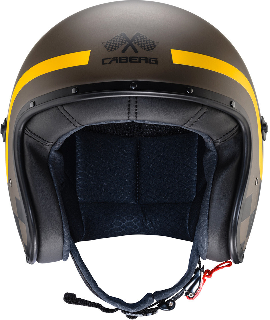 CABERG Casco Jet Freeride Trophy | Opaco Nero/Grigio/Oro Taglia M | Omologato ECE 22.05, Calotta In Fibra Di Vetro