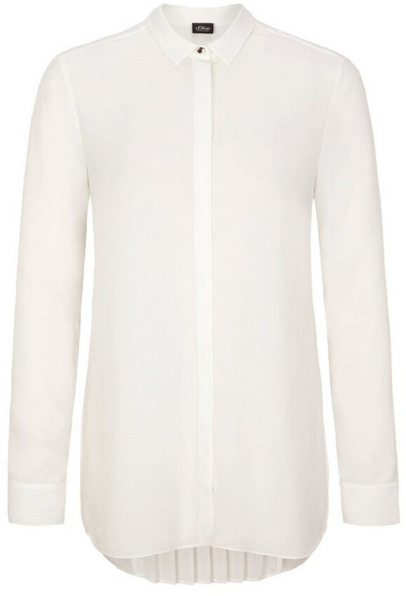 S.Oliver Crêpe blouse with plissé pleats at the back white