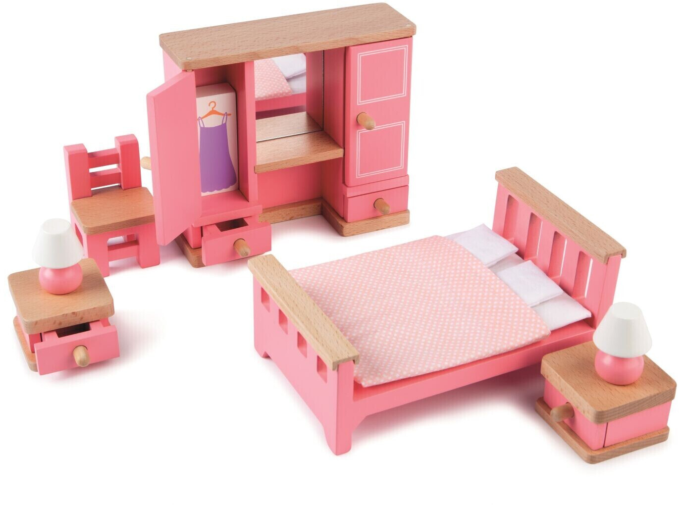 Photos - Doll Accessories Tidlo Bedroom forniture set pink T-0221 