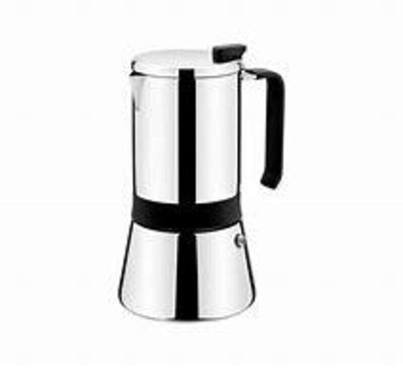Cafetière Italienne (moka) Monix Aroma 4 Tasses - Acier Inoxydable 18/10, Compatible Induction, Poignée Silicone
