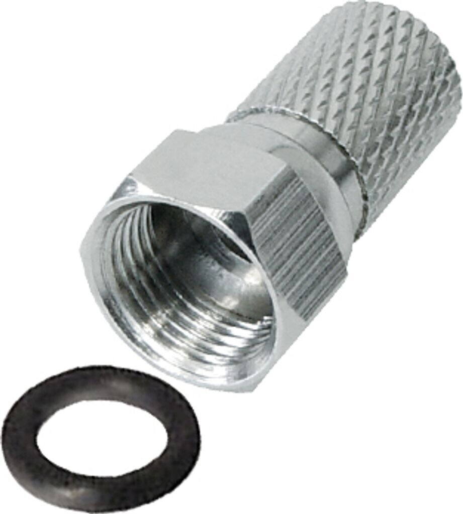 Transmedia F-Stecker für Kabel-Ø 7,4 mm Steckerlänge 20mm gerändelte Version