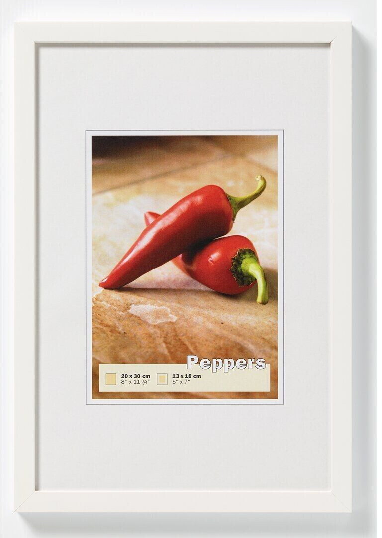 walther design Wooden Frame Peppers 20x30 polar white