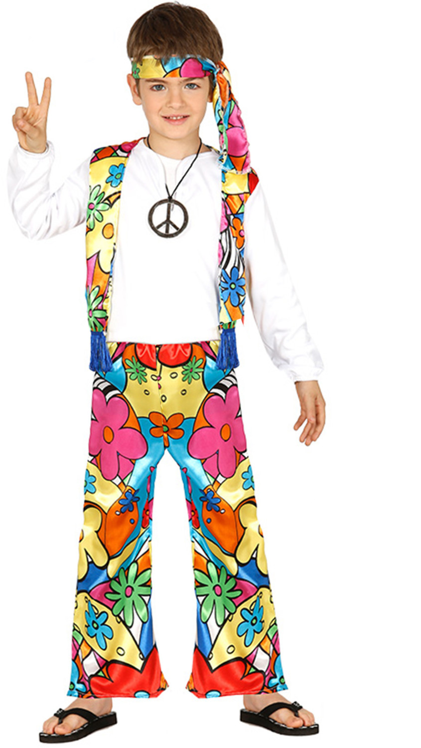 Guirca Déguisement hippie grosses fleurs (87481)