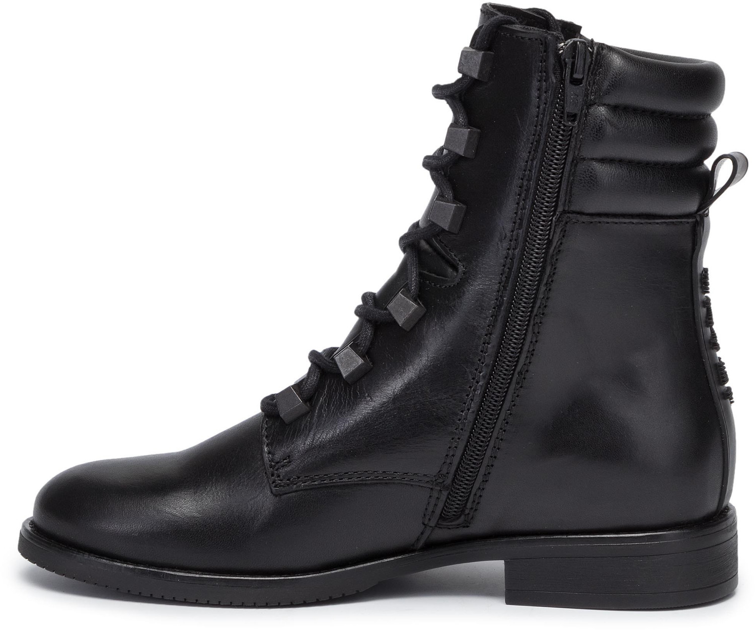 tommy hilfiger monogram plaque long leather boots