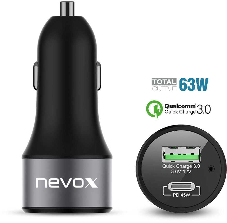 Nevox USB-C Car Charger 63Watt
