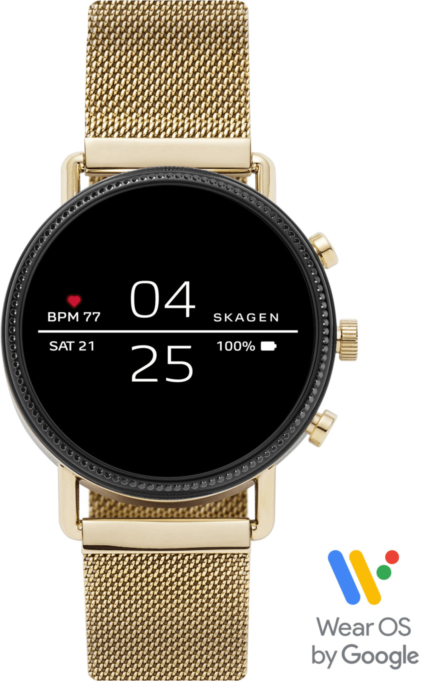 Skagen Falster 2 milanais acier or