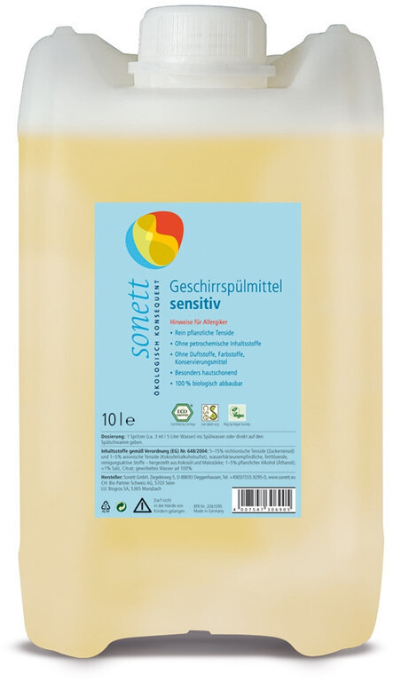 Sonett Dishwashing liquid sensitive (10 L)