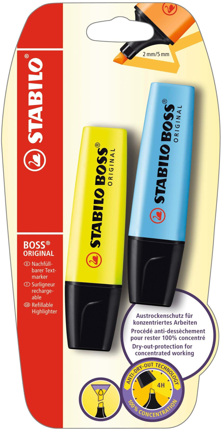 Stabilo Boss Original 2er Pack in Etui Yellow/Blue (B-10425-10)