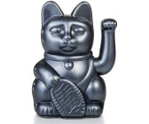 SCHWARZ-MATT ANGRY CAT Winkekatze Lucky CAT japanische Winkkatze die rockt Winke-Arm mit Heavy-Metal-Zeichen rockige Dekoartikel Wackelfigur Katze Rock-Cat 15cm winkende Katze 