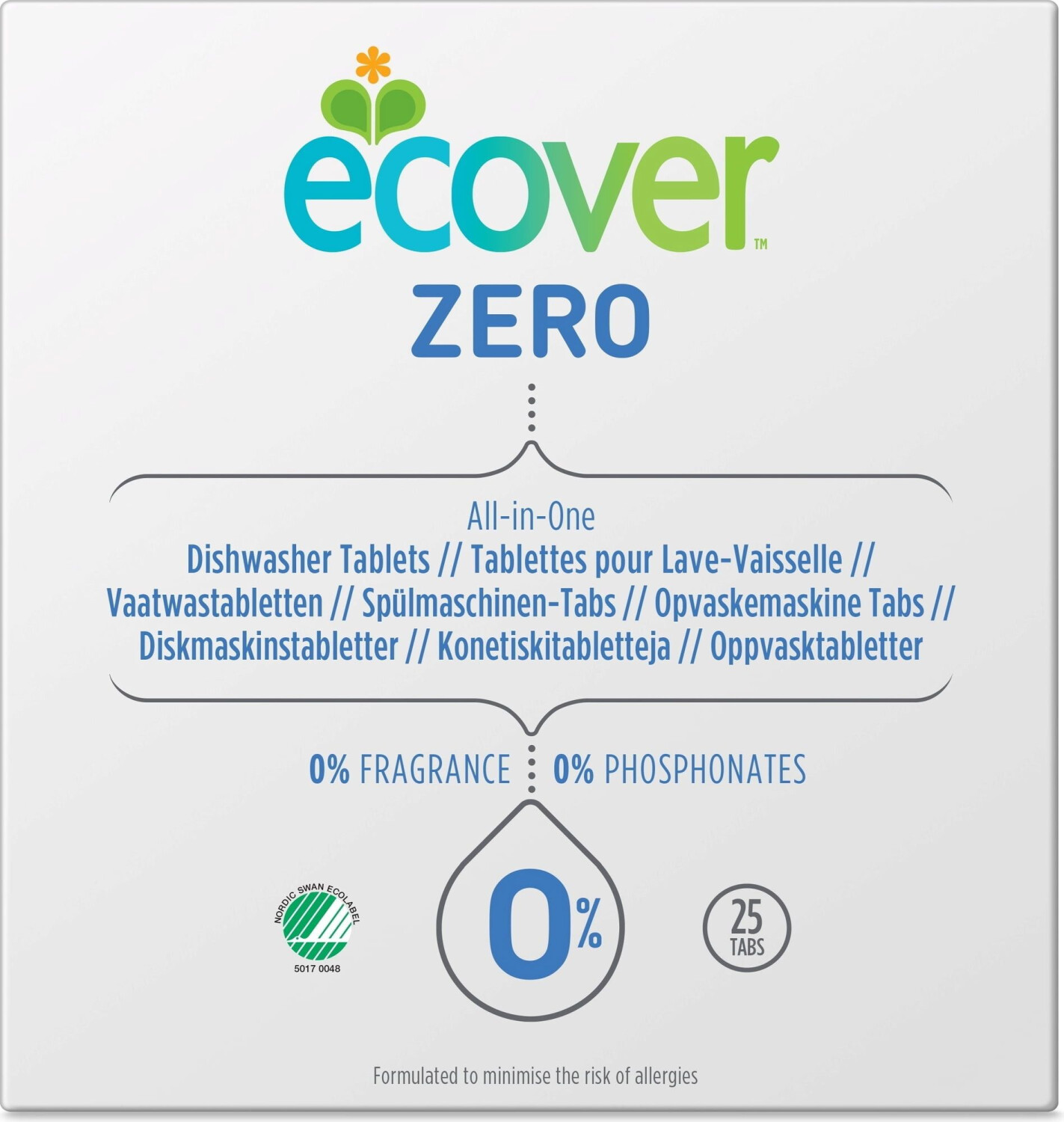 Ecover All-in-one dishwasher tablets ZERO (25 pcs.)
