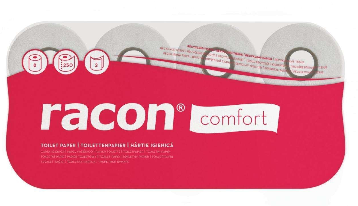 Temca racon comfort small rolls toilet paper 250 sheets (8 rolls)