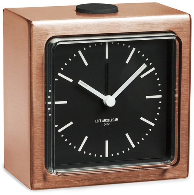 Leff Amsterdam Block Alarm Clock copper