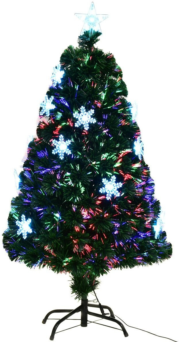 Costway LED-Weihnachtsbaum beleuchtet 120cm grün mit Glasfaser 