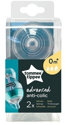 Tommee Tippee - Lot de 6 tétines de Biberon Anti-Colique Avancé - Débit  Moyen - 3 Mois+ gris - Tommee Tippee