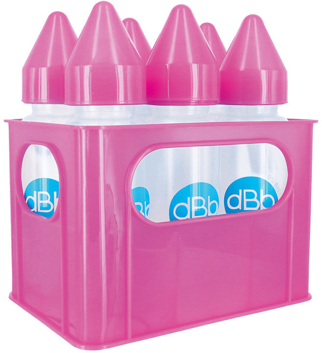 Remond Porte-biberons + 6 biberons Régul´Air rose 270 ml