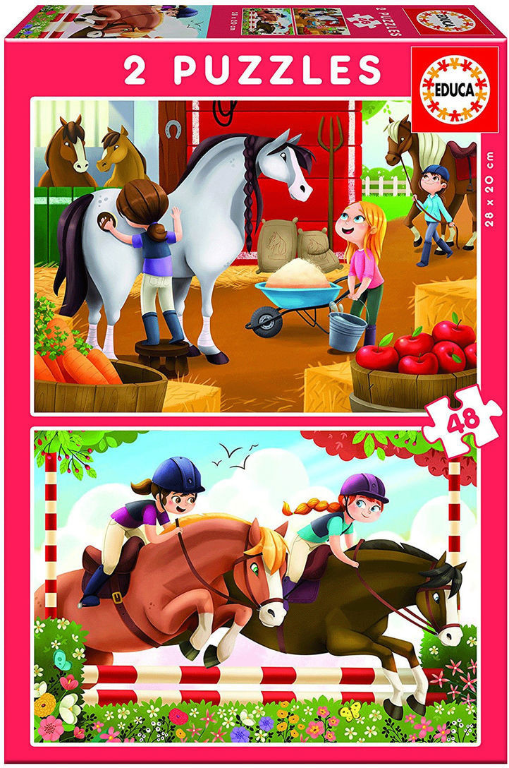 Educa Borrás 2 puzzles Chevaux 48 pièces
