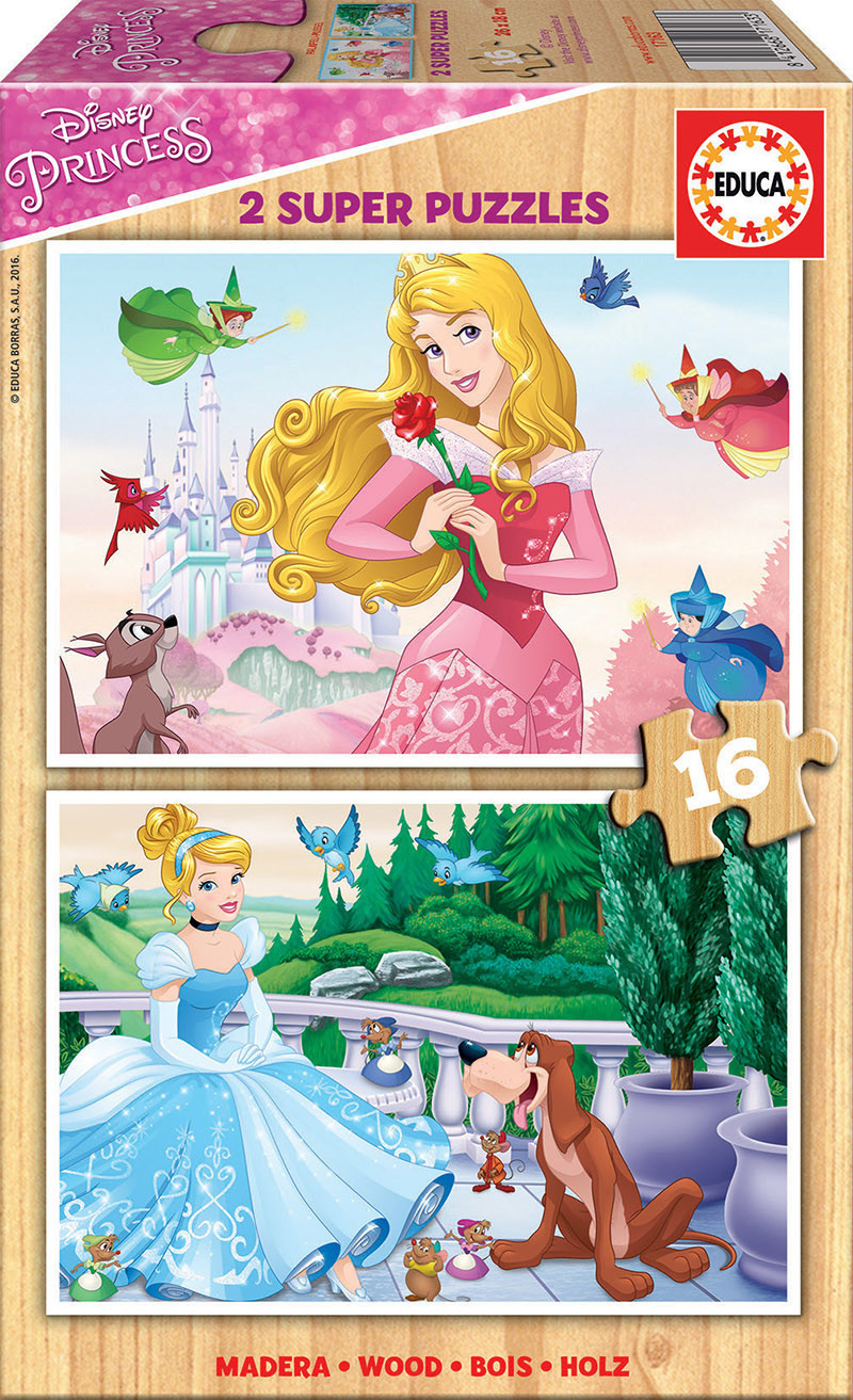 Educa Borrás 2 puzzles Disney Princesses 16 pièces