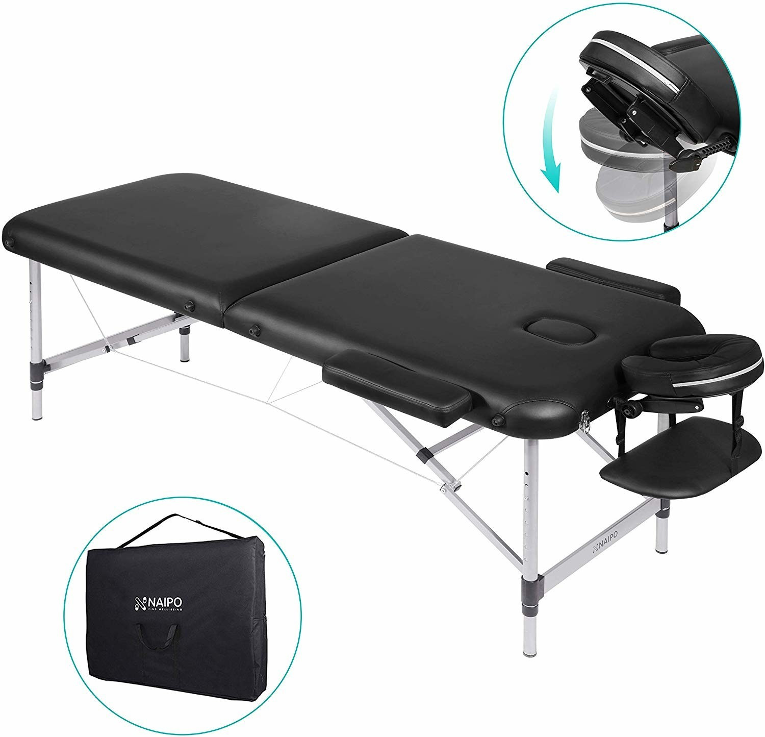 Naipo Therapy Table Black BST-MGBC-211