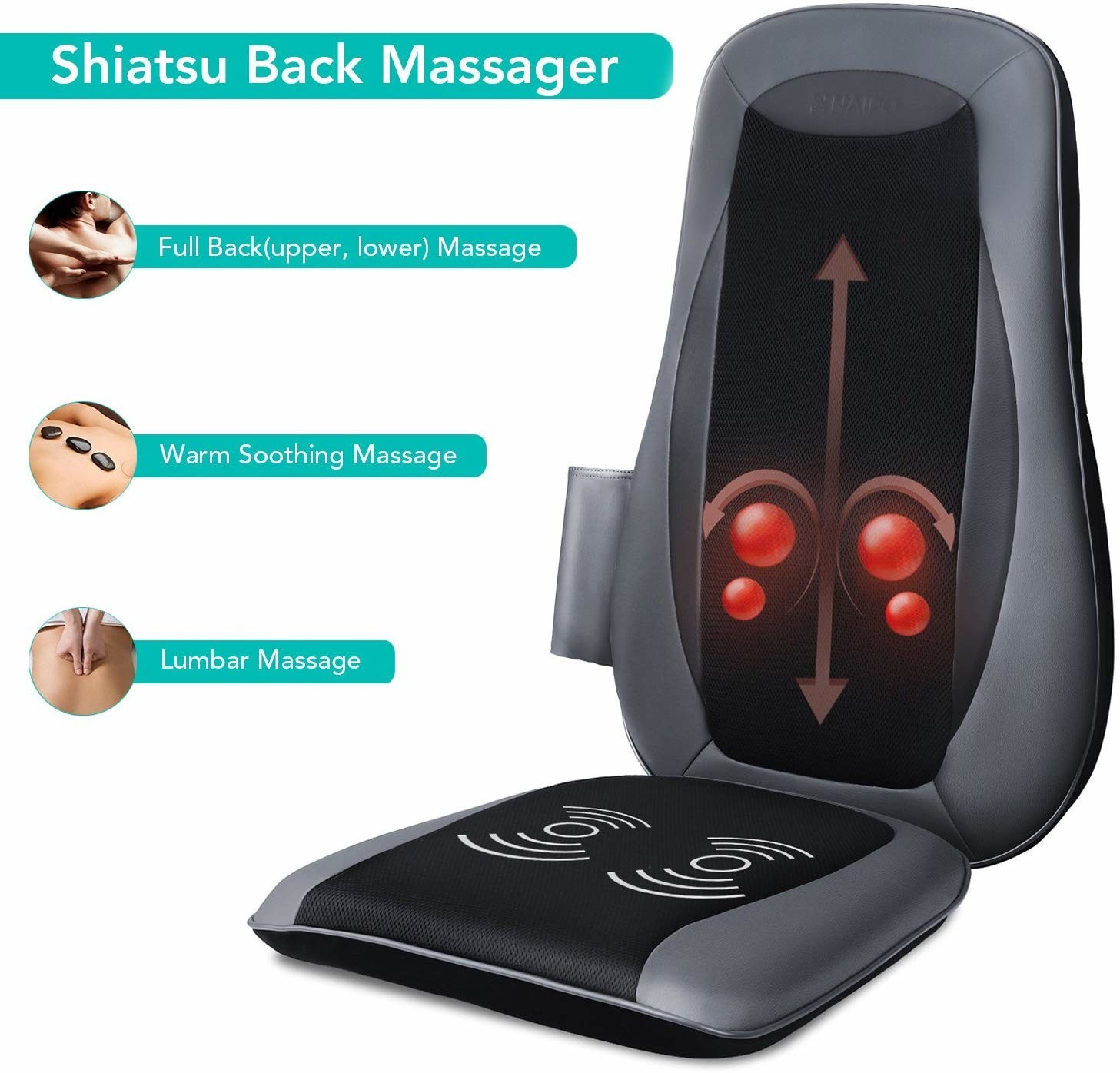 Shiatsu-Massage-Sitzauflage mit Wärme