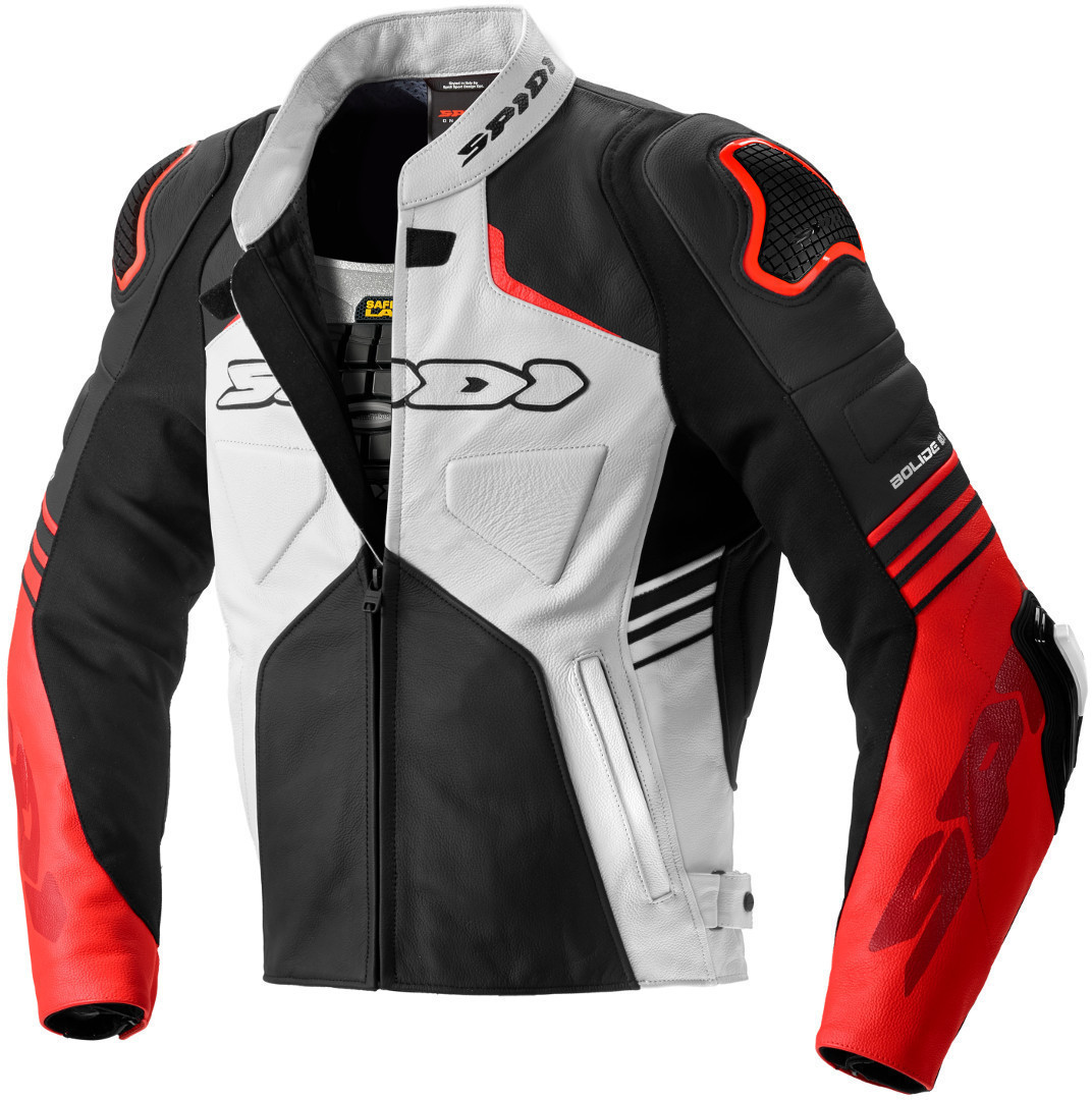 Spidi Blouson Bolide Leather perforé noir/rouge
