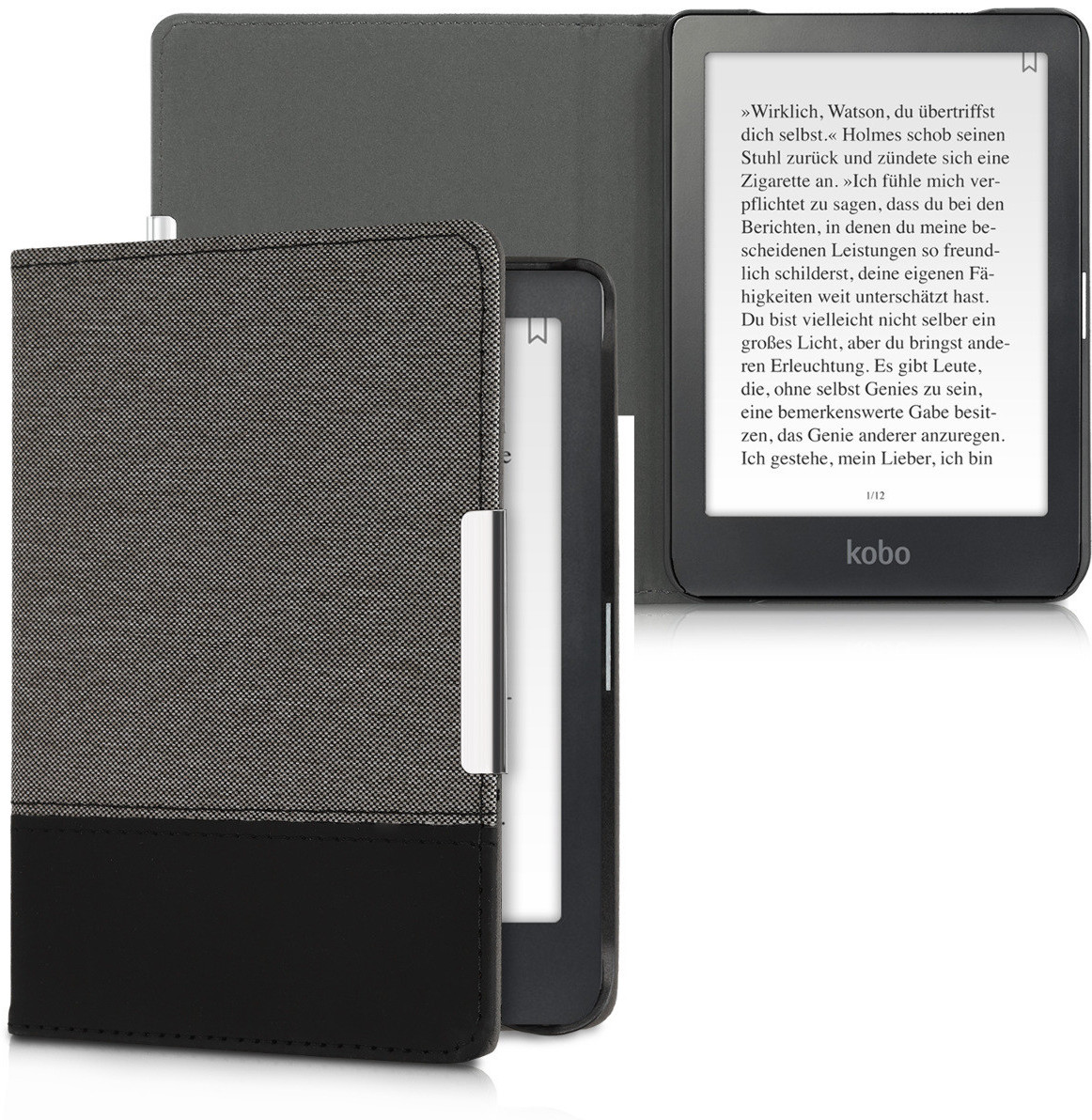 kwmobile Case Tolino Shine 3 black/grey (46640.01)