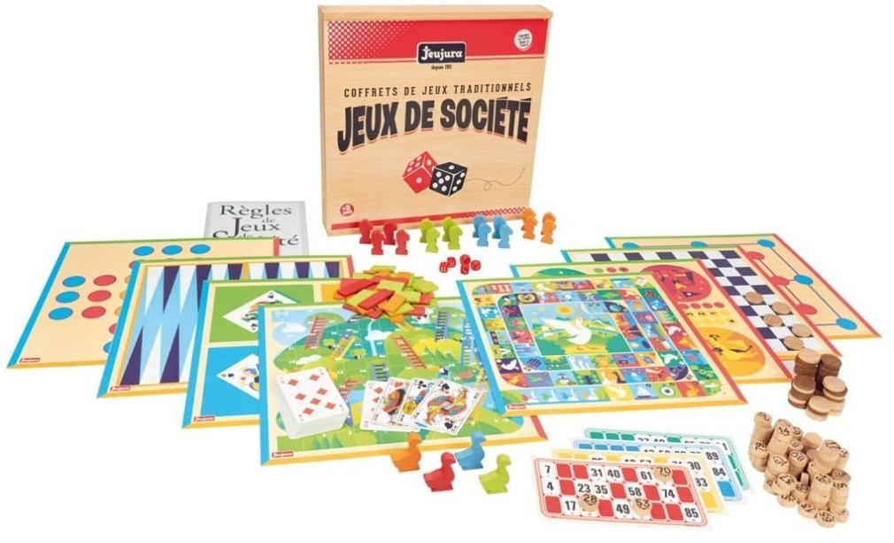 Coffret de jeux de société traditionnels - Coffret en bois