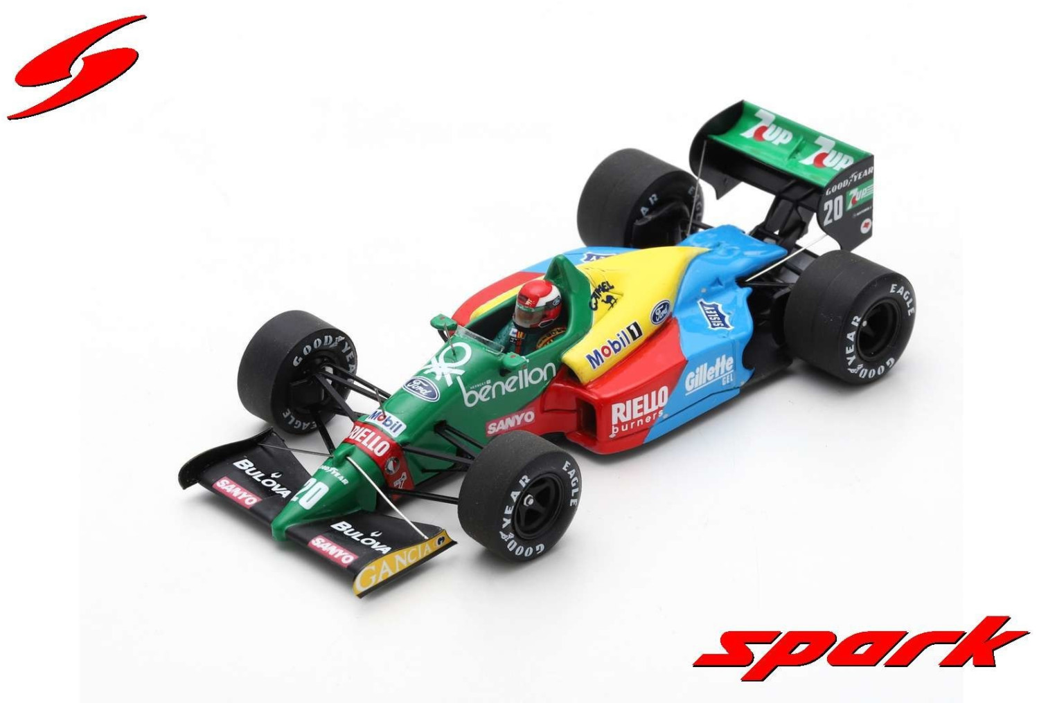 Spark Benetton B188 n°20 Brazil GP 1989 Johnny Herbert 1:43 (S5203)