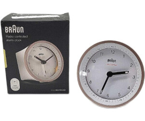 Braun Classic Radio Controlled Analogue Alarm Clock For Central European Time Zone (DCF/GMT 1) with Snooze and Light, Quiet Quartz Movement, Crescendo Beep Alarm in White, model BC07W-DCF Braun Classic Radio Controlled Analogue Alarm Clock For Central European Time Zone (DCF/GMT 1) with Snooze and Light, Quiet Quartz Movement, Crescendo Beep Alarm in White, model BC07W-DCF
