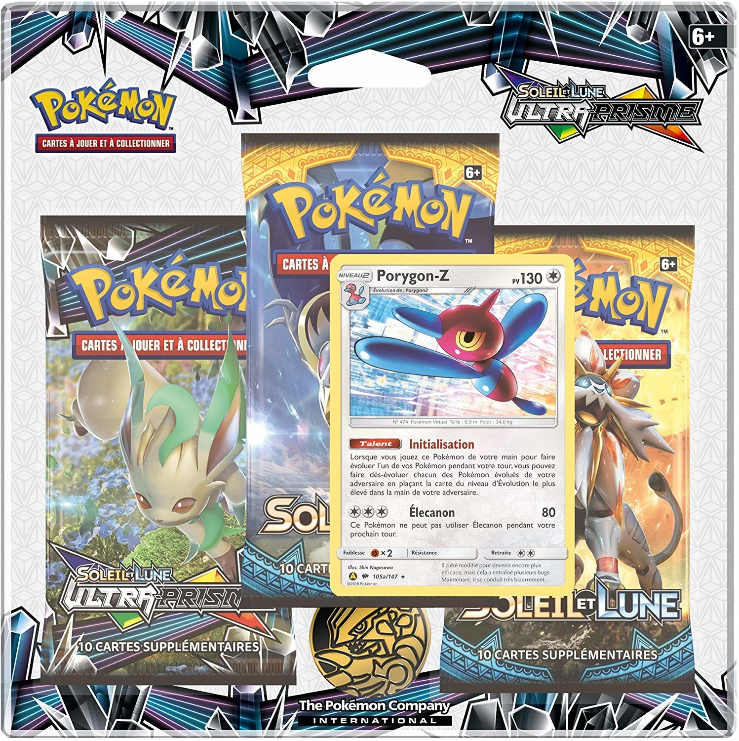 Asmodée Pokémon Pack 3 boosters Soleil & Lune Ultra-Prisme SL05 (français)