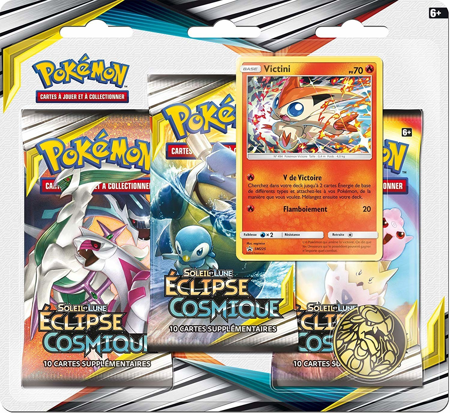 Asmodée Pokémon Pack 3 boosters Soleil & Lune Éclipse cosmique SL12 (français)