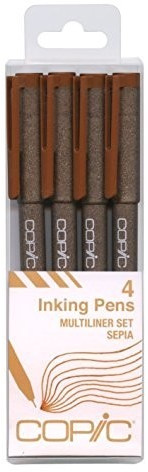 COPIC Multiliner sepia 4Pack sort.
