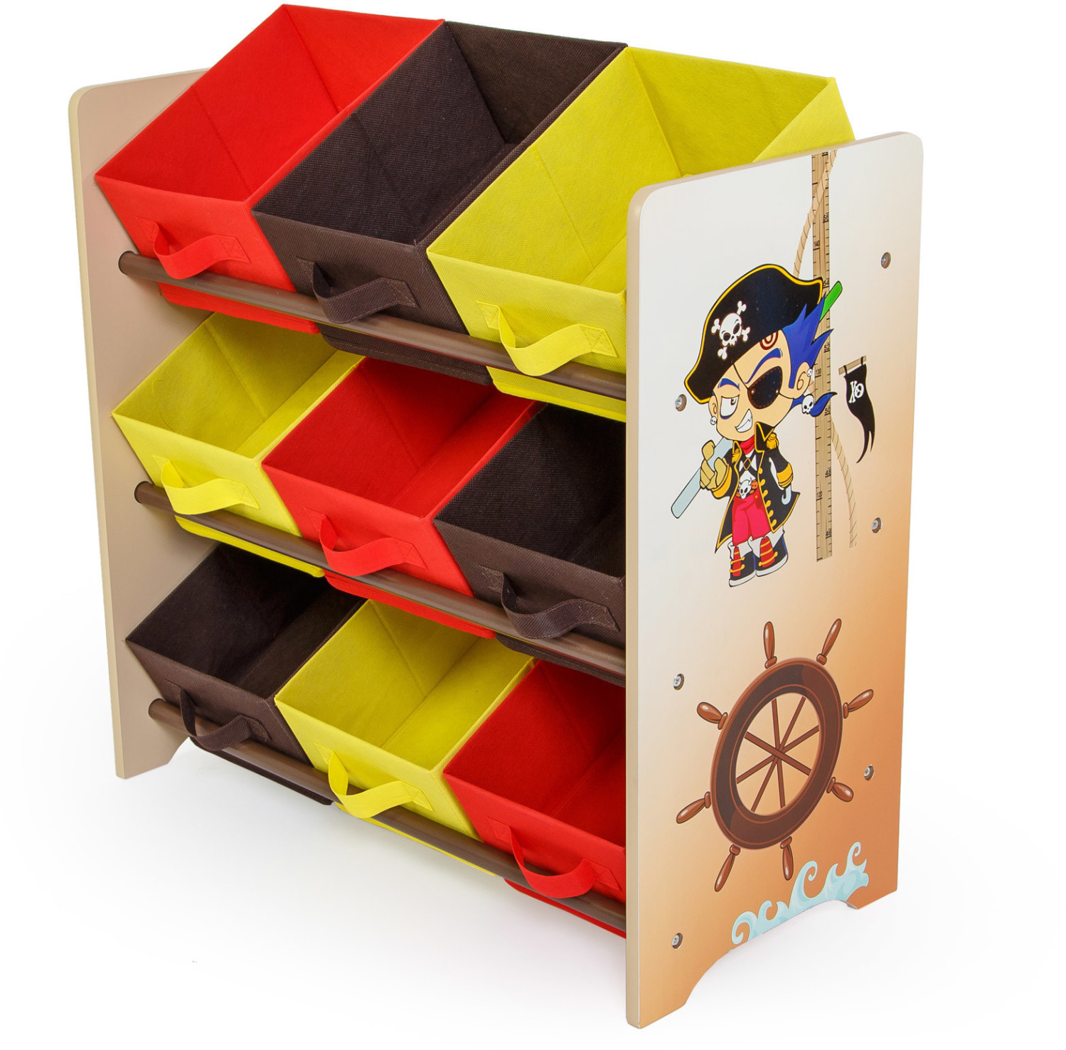 Homestyle4u Toy Box Pirat (61x63cm) Beige