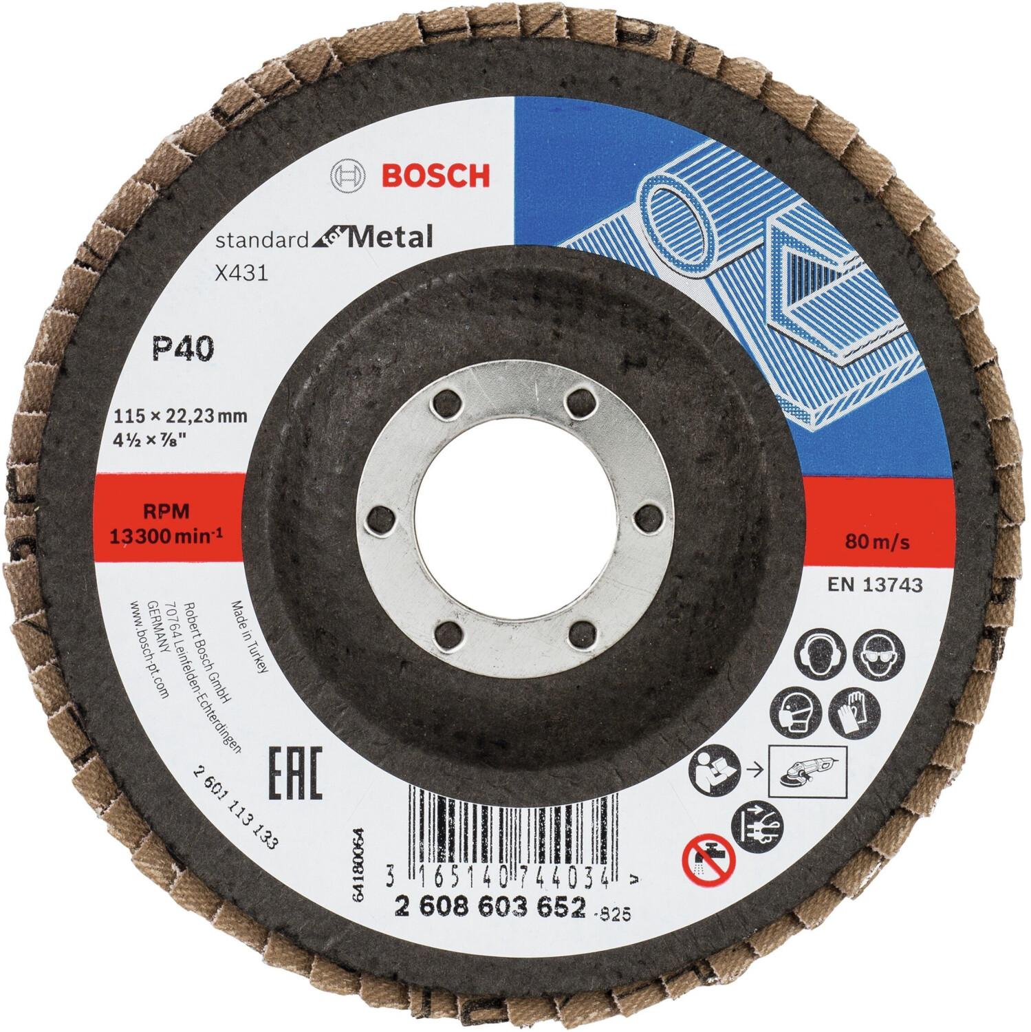 Photos - Abrasive Wheel / Belt Bosch X431 Standard for Metal - K40 D115  (2608603652)