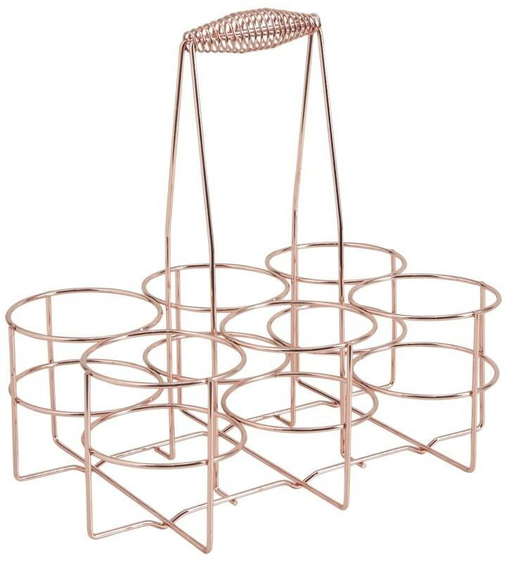 Aubry Gaspard Panier design métal cuivré pour 6 bouteilles