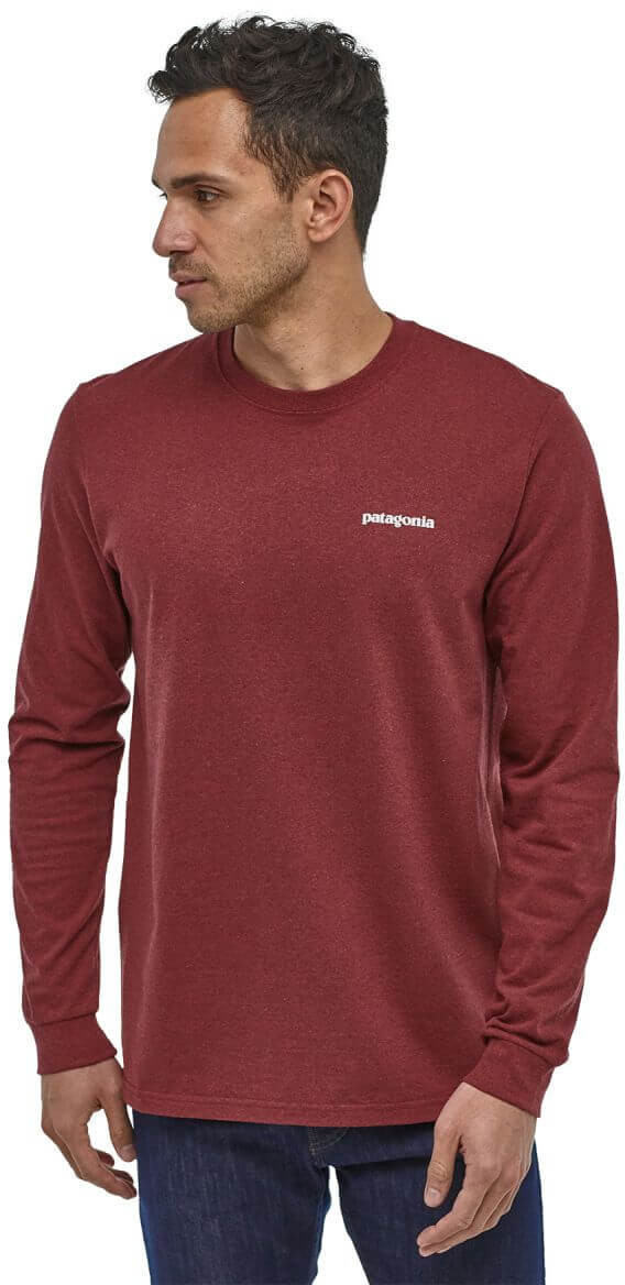 Patagonia Men's Long-Sleeved P-6 Logo Responsibili-Tee (39161) oxide red