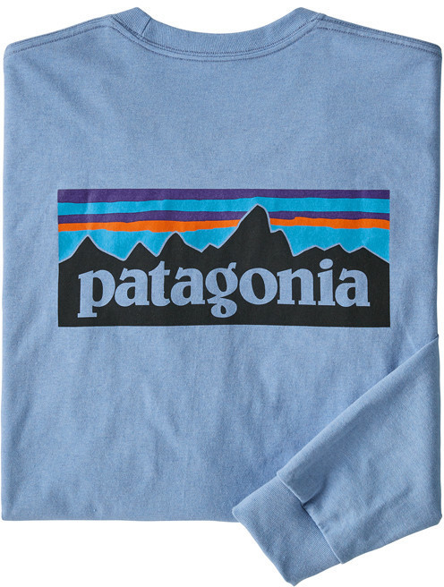 Patagonia Men's Long-Sleeved P-6 Logo Responsibili-Tee (39161) wilder blue