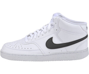 White nike high tops with black swoosh 2025